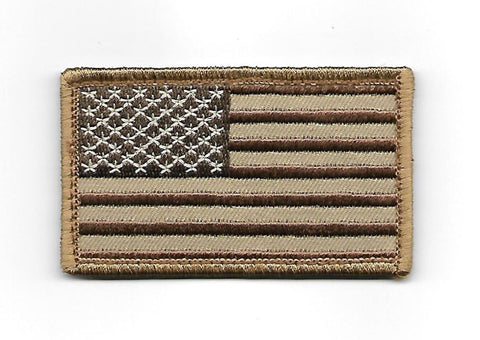 American Flag USA Hook Patch - Desert Brown
