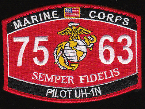 7563 USMC "PILOT UH-1N" MOS MILITARY PATCH